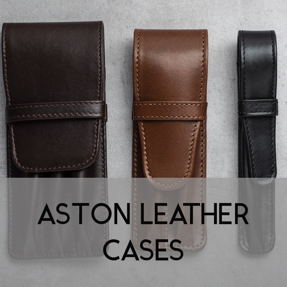 Aston Leather Single Slip Pen Pouch - Tan