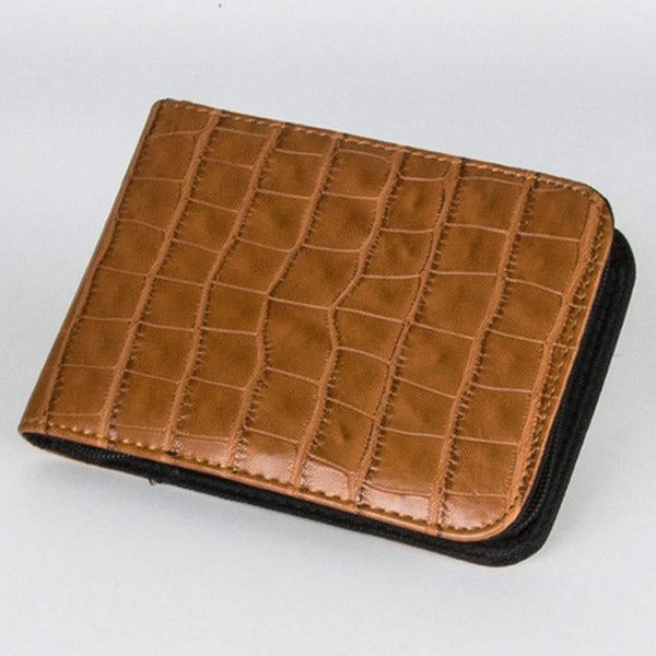 PU Leather 12 Pen Case - Brown Croco