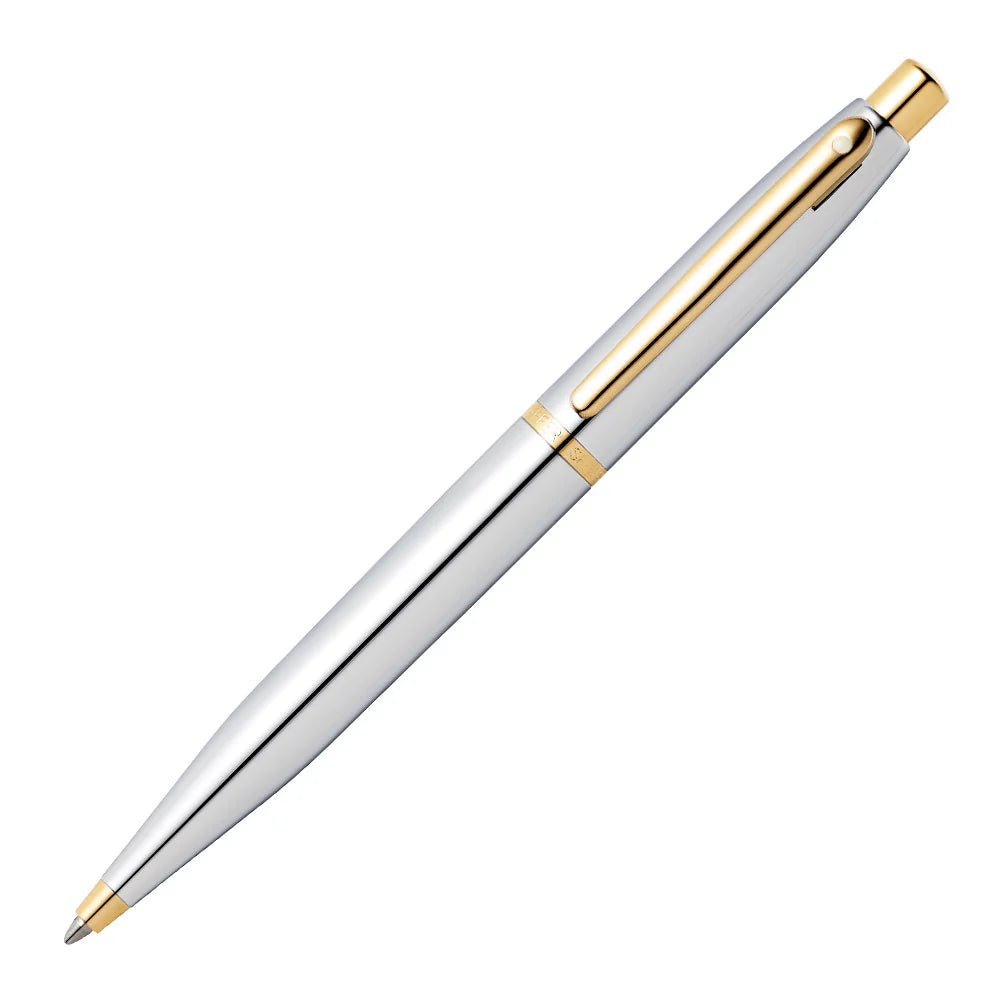 Sheaffer VFM Ballpoint Pen - Chrome with Gold Trim